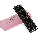 JUAREZ Junior JJ10HB 10 Holes Educational Harmonica Key of C Scale | Mouth Organ | Cover - Aluminum | Comb - Abs | Reed – Aluminum Black: 