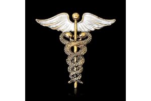 HCMA Vintage Caduceus Pin medizinischer Schmuck Geschenk für Arzt Krankenschwester Medizinstudent Stab von Asklepios Notfallbrosche