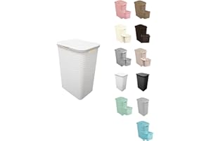 JARDIN202 - Pongotodo Diseño Rattan para Colada - Cesto Para la Ropa Sucia | 60 litros (Blanco)