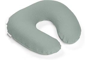 doomoo Cojín de Lactancia Softy Compacto microperlas Finas algodón orgánico desenfundable Verde Pastel 0+ - Accesorio bebé recién Nacido - Almohada de Lactancia - Cojín microperlas