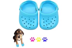 YUNHENIL 2 Pcs Breathable Summer Dog Shoes - Comfortable Rubber Sandals with Anti-Slip Sole for Puppy, Small Dog - Festival Photo Shooting (BLUE, ONE SIZE)