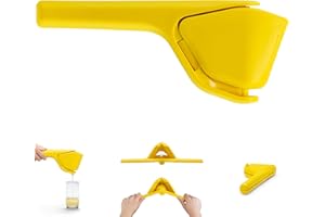 Dreamfarm Fluicer vikbar citrusjuicer – citron | Enkel, manuell färsk citronjuicepress med pipfångare, passar citroner och li