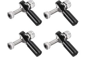 sourcing map 4 PCS M2/2mm 15mm Linkage Rod End Tie Rod End Ball Head Joint Adapter Black for RC Crawler Boat