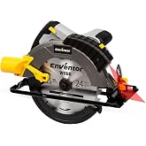 Enventor 1650W Circular Saw with Laser Guide, 2 Saw Blades (185 mm) | Dust Removal Interface, 5500RPM, Cutting Depth 62mm(90&deg;