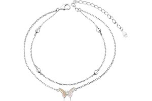 LINSTER Cavigliera per le Donne Malocchio/Farfalla/Tartaruga Marina/Stella Marina/Onda/Cuore Infinito Argento 925 Regali di Gioielli da Spiaggia con Braccialetto alla Caviglia Regolabile per le Donne