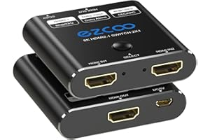 ROFAVEZCO 8K HDMI 2.1 Switch 4K 120Hz 2x1 CEC ARC HDCP2.3 VRR 48Gbps HDR10 HDMI 2.1 Switcher 2 in 1 Out 8K 60Hz D-olby Vision Atmos Support All Resolutions SW21H21