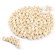 406 Perline Di Legno Con Foro Grande 8-20mm + Corda Di Cotone 5m | Per Fai Da Te, Gioielli, Decorazione - Foto 7