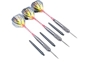 POFET 3 szt. zestaw stalowych rzutek wolframu 26 g z aluminiowymi wałami