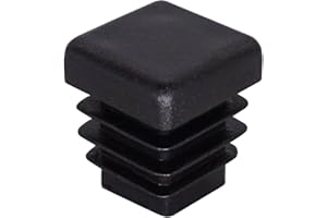 SKIR'CO 20 tapones cuadrados de plástico de 15 x 15 mm, tapas de tubo mate, insertos de tubo cuadrados, tapones para postes de valla, color negro RAL 9005