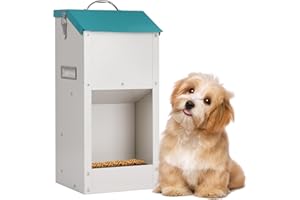 MASXIRCH Comedero Automático para Perros de Exterior 6 kg Comedero Automático para Gatos con Almacenaje Alimentador por Gravedad para Cachorros, Perros, Gatos