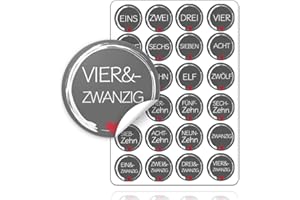 ‎TK GRUPPE TIMO KLINGLER Adventskalender Weihnachten Aufkleber Etiketten Sticker Zahlen Buttons 1-24 DIY selbstklebend zum basteln mit Kraftpapiertüten (Edition 1)