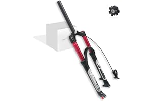 LvTu Air Mountain Bike MTB Front Fork 26 27.5 29 inch 140mm Travel, 1-1/8" Lightweight Disc Brake Bicycle Suspension Fork for 1.5-2.45" Tires