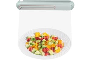 Accmuzzy Frischhaltefolienspender,Frischhaltefolie Schneider mit Schiebe Cutter, Frischhaltefolie Schneider für Küche, Folienschneider Küche (grün), A115