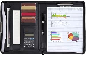 Leathario Portfolio Teczka biurowa PU Agenda Case dla dyrektora, Czarny8, s