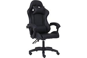 Millhouse Sport Desk Chair, Adjustable Office Gaming Racing Chair with Lumbar and Head Pillow, X3577 - Black-Blk