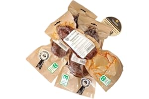 CASA BARTUELO - LOTE de 3 - Chorizo PICANTE 100% VACUNO mayor Asturiano - 300 gr - Ahumado con leña de roble - Sin conservantes - Sin lactosa - Sin gluten - Tripa natural