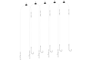 Luroad 5 aparejos de polea de pesca en el mar, ganchos individuales y ganchos dobles, anzuelos de pesca preatados, tamaños 1/0, 2/0, 3/0 para fundición en la playa, platija de pesca en la orilla,