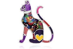 NEWEI Broche de gato para mujeres y niñas, para chaqueta, bolsa, abalorios, alfileres de gato, regalos de joyería