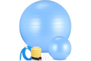YOXOVO Gymnastikball und 23 cm Pilatesball Set, Anti Burst Gymnastikball, Anti-Rutsch-Sitzball, Balanceball, Yogaball für Zuhause, Fitnessstudio und Büro