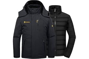 GEMYSE Męska wodoodporna kurtka narciarska 3 w 1 z poszewką na poduszkę i izolowanym płaszczem zimowym