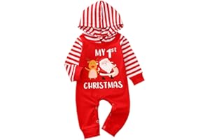 Geagodelia Baby Boy Christmas Romper Overall Jumpsuit Newborn Toddler Clothing Outfit My First Christmas