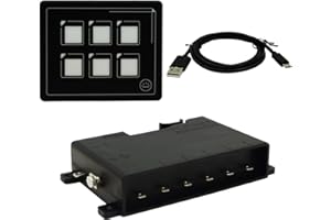 GLOASO 12v 24v 6 pin Film Pannello di commutazione a schermo tattile LED integrato PPTC con cavo USB e scatola di controllo a membrana IP66 per camper camion auto Yacht barca