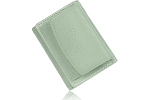 Aucuu Geldbörse Damen klein, PU Leder Portemonnaie mit Münzfach und RFID Schutz, Hochwertiges Mini mit Kreditkartenetui, Fashion für Frauen Mädchen (Grün)