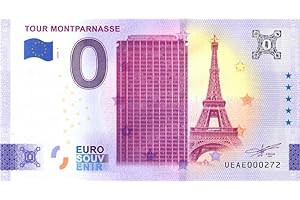 2 EURO COMMEMORATIVI Billet Touristique 0 Euro France · Paris · Tour Montparnasse · Souvenir zéro € Note Billet de Banque