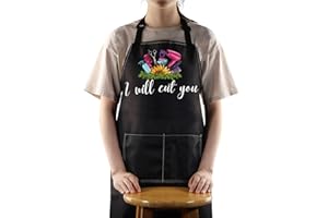 WZMPA Delantales de peluquería para mujeres hombres estilista regalo ajustable peluquero delantal con bolsillo para peluquería esteticista salón