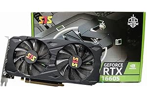 BQTEC Nvidia GeForce GTX 1660 Super 6GB GDDR6 SJS Tarjeta gráfica, 192 bit, DVI, DP, HDMI, 8 Pin, Sistema de Doble Ventilador. Tarjeta gráfica para Juegos, edición de vídeo y Multimedia (Gaming)