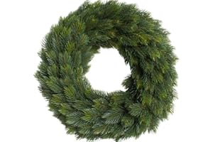 ‎BOTANIC-HAUS künstlicher Edel Adventskranz/Tannenkranz auf Strohkern, einseitig gebunden (42 cm)