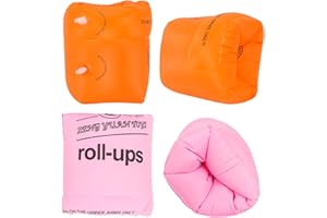 KUFAERBEAM 2 Pairs Inflatable Swimming Armbands for Toddler Kids,Thickened Float Roll up Sleeves Swimming Arm Floats Pool Arm Bands,Float Swimming Ring Roll Up Armbands,Learning Swim Training Aids