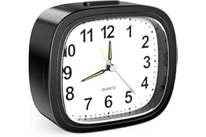 Ankilo Analogowy budzik do sypialni, funkcja drzemki, do sypialni, stolika nocnego, domu, biura, czarny
