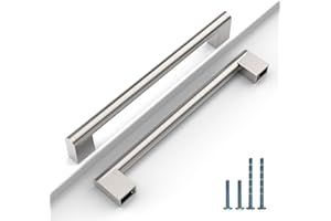 9BUILD Lot de 10 Nickel Brossé Poignee de Meuble Entraxe 160mm Cuisine Poignée Acier Inoxydable Meuble Poignet de Porte Cuisine Poignées pour Placards Poignet Meuble Cuisine EU0030