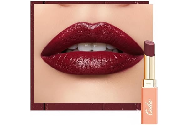 Oulac Rouge à Lèvres Satiné Mat - Burdeos lèvre, Fini Satin Mat, Couleur Intense - Texture Douce et Glissante, Tenue Longue, Sans transfert, Hydratant, Maquillage Lèvres, Végan, 4,3g SG13 Burgundy