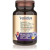 Validus Lutein 10 Mg Omega3 600 Mg Zeaxanthin 2 Mg 30 Softgels