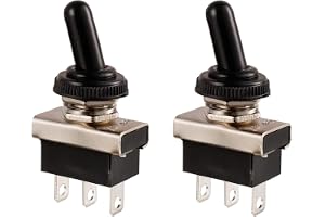 BOJACK KN3(D)-102 vippströmbrytare SPDT ON-ON 3 terminalstift 12 VDC 25 A med vattentätt lock (paket med 2 st)