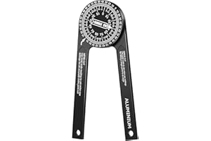 GOHELPER Miter Saw Protractor Angle Finder Tool, 7 Inch Aluminum Metal Professional Mitre Protractor, Miter Gauge for Inside Outside Corner, Skirting Woodworking, Crown Molding, Carpenter, Plumber