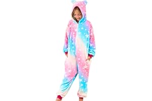 Ceruwum Girls Cat Ears Sleepsuit Kids Cat Animal Onesie Pyjamas