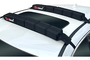 PROSMART Portapacchi Morbido per Tetto Auto Universale - Supporto Auto Morbido Rack per Tavola da Surf Kayak SUP Canoa Snowboard Paddle, Regolabile e Costante con Cinghie di Fissaggio