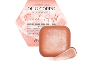 Senso Naturale Peach Gold Huile Bronzante Corps Solide Illuminatrice Crème pour le Corps Hydratante aux Paillettes Nourrissante et Parfumée pour les Femmes Néroli Crème de bronzage Vitamine E, Karité