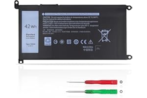 KXRSII 42Wh YRDD6 1VX1H Batterie pour Dell Inspiron 3583 3593 3501 5584 5593 3793 5482 5485 3582 3584 5582 5594 5598 5585 5590 3493 5493 5481 5493 7586 5491 2-in-1 Vostro 5490 5590 3491 Latitude 3310