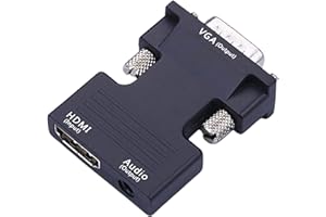 QOCO HDMI to VGA Adapter HDMI Female to VGA Male Adapter for Computer Desktop Laptop PC Monitor DVD Projector HDTV and More Improve Signal Transmission Performance Plug and Play