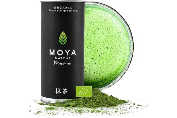 Moya Matcha Ekologiskt Grönt Tepulver | 30g Premium Ceremoniell Klass (I) | Odlad och skördad i Uji, Japan | Perfekt för den traditionella japanska teceremonin med vatten