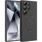 Microsonic Samsung Galaxy S25 Ultra i&ccedil;in Kılıf Aura Stant MagSafe Siyah [Galaxy S25 Ultra ile Uyumlu Kılıf - Siyah]