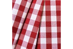 STOFFKONTOR Dekostoff Outdoorstoff kariert Stoff Meterware Rot-Weiss