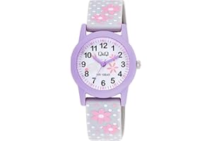 Q&Q Reloj infantil de silicona, 10 bar, diseño multicolor, reloj de aprendizaje, analógico, cuarzo