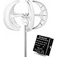 AISINILALAO Efficient Vertical 110V/ 220V Wind Turbine Generator 5000W Windmill RV Yacht Farm Small Wind Generator Home Use Windmill Free Energy(White)
