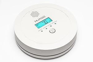 HUXGO® Detector Monoxido de Carbono HXAC03 | Sensor CO de Alta Precisión, Pantalla LCD Retroiluminada | Alarma de CO a Pilas para el Hogar