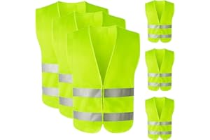 SonPen Warnwesten Auto 6 Stück EN ISO 20471:2013 - Warnweste Gelb 360° Reflektierend Sicherheitsweste - Waschbar Warnweste Auto Pannenweste - Warnschutzweste für Erwachsene und Kinder